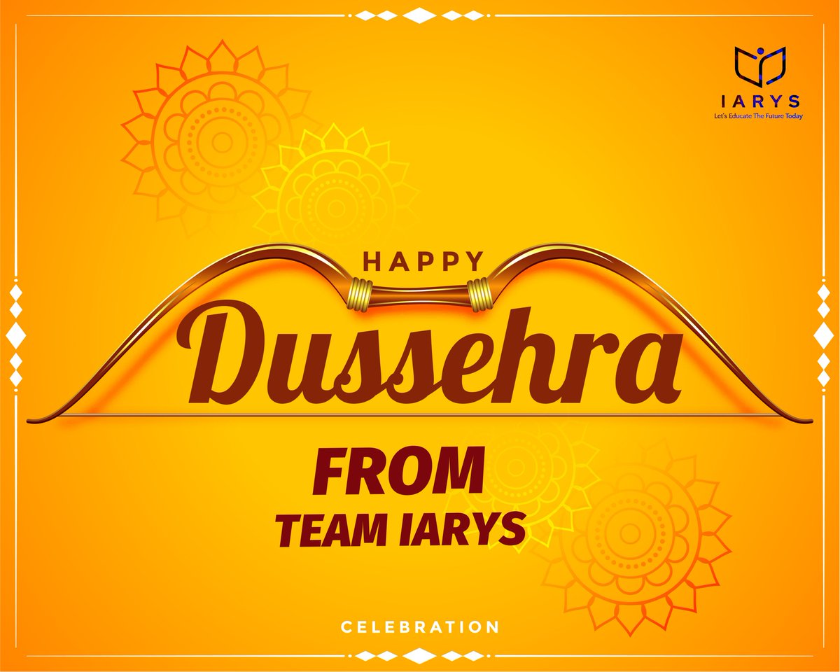 iarys_education's tweet photo. May this Dussehra burn all the gloom and misery on Earth and bring you happiness and prosperity. Happy Vijayadashami from Team IARYS! https://t.co/7fJfuHEVhz