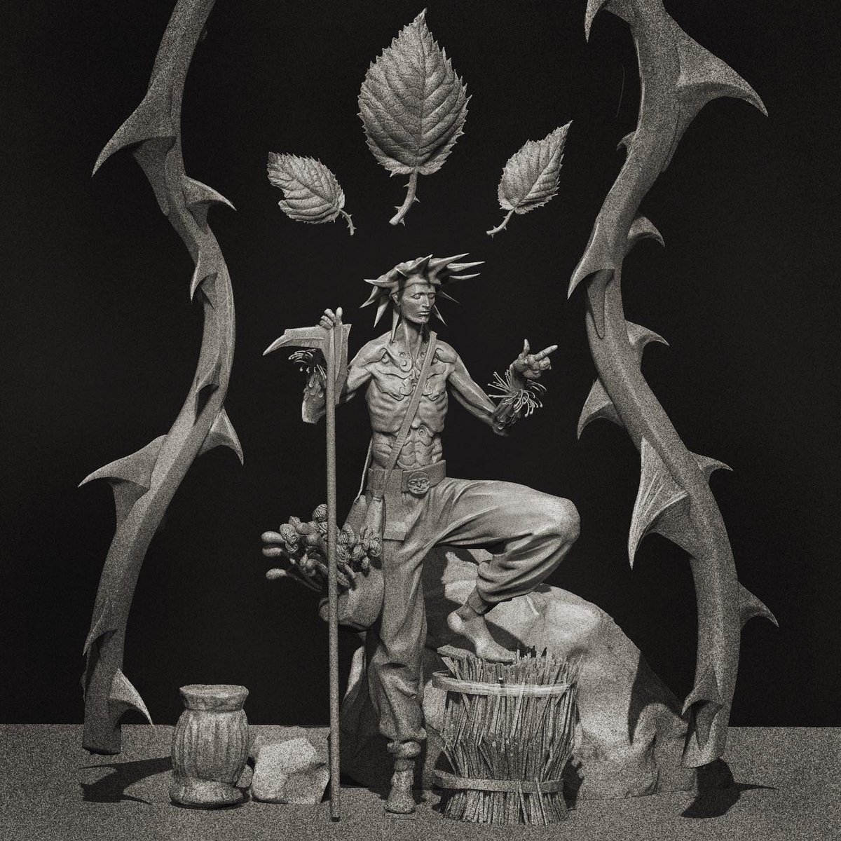 “Bramble war, anno 1” A little 5 min paint over in photoshop on a personal project I’m working on :-)🌱🌳🪨 #zbrush #pixologic #pixologiczbrush #cgart #character #characterdesign #photoshop #adobephotoshop #bramble @zbrushatpixologic