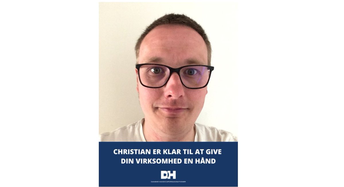 Riget fattes arbejdskraft - <a href="/handicapdk/">Danske Handicaporganisationer</a> til tjeneste. 

På LinkedIn "reklamerer" vi for borgere med handicap, som på trods af arbejdskraftmangel er ledige. 

Første levende billede: Christian. Godschauffør som søger jobs på fx lager, med IT med mv. 
linkedin.com/posts/danske-h…