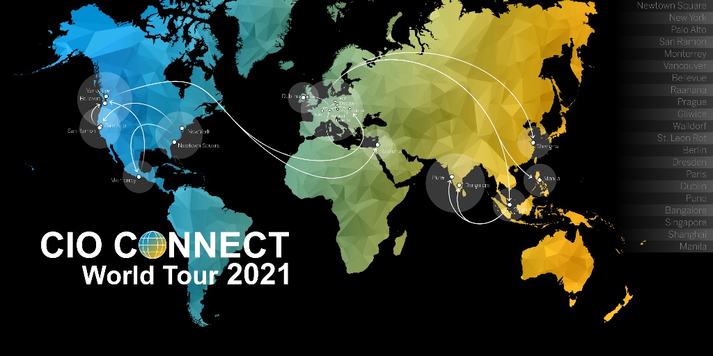 My virtual #CIOConnectWorldTour kicked off in Newtown Square, New York, Palo Alto, San Ramon and Monterrey. Next is Vancouver and Bellevue, followed by sessions in Europe and Asia. I am very excited to connect with <a href="/SAP/">SAP</a> employees talking about their projects &amp; accomplishments!