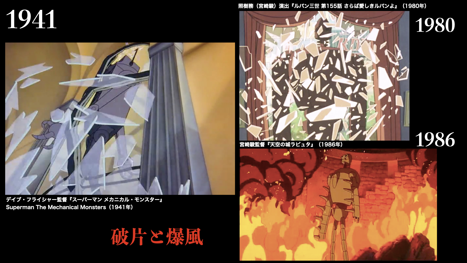 叶 精二 Seiji Kanoh オマケ 昨年作成した資料より 通俗文化は巡る デイブ フライシャー監督 スーパーマン メカニカル モンスター Superman The Mechanical Monsters 1941年 照樹務 宮崎駿 演出 ルパン三世 第155話 さらば