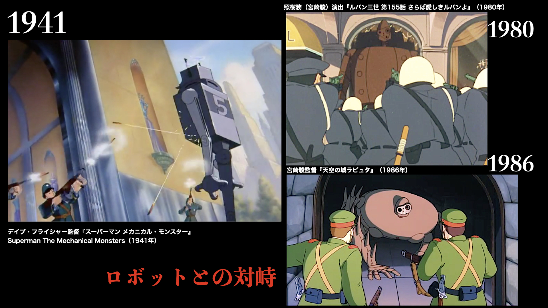 叶 精二 Seiji Kanoh オマケ 昨年作成した資料より 通俗文化は巡る デイブ フライシャー監督 スーパーマン メカニカル モンスター Superman The Mechanical Monsters 1941年 照樹務 宮崎駿 演出 ルパン三世 第155話 さらば