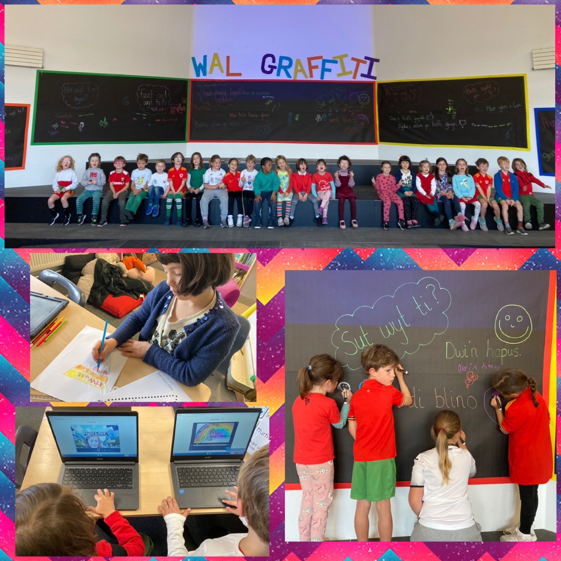 Diwrnod Shwmae Sumae

Diwrnod o ddathlu, chwerthin a mwynhau sgwrsio yn y Gymraeg //Fun filled day celebrating speaking Welsh. 

<a href="/SiarterTreg/">Siarter Iaith Ysgol Treganna</a> <a href="/ShwmaeSumae/">Shwmae Su'mae</a> 
#rolioddloriLowrilawrylon