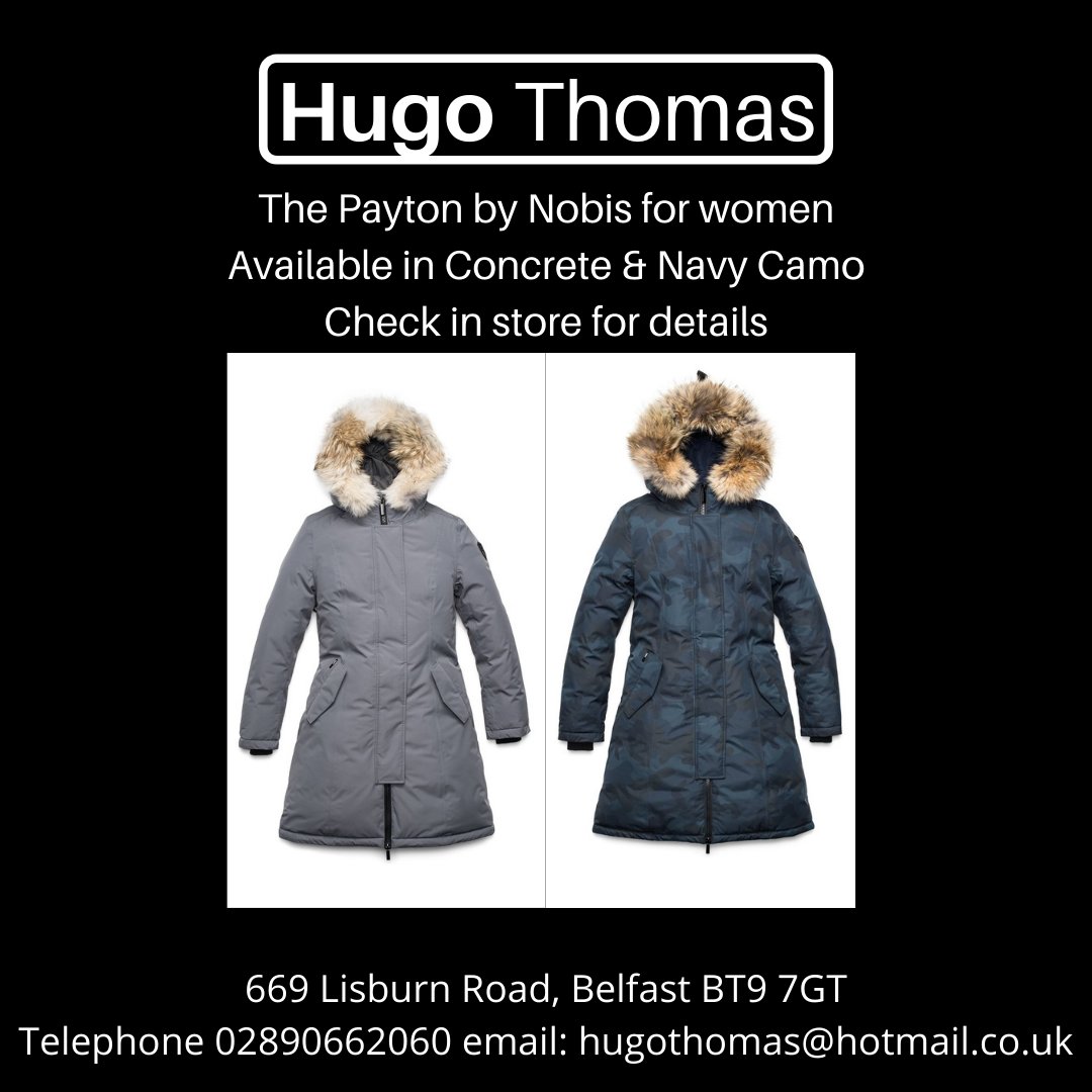 hugothomasni's tweet photo. Ladies, effortlessy tackle winter with Payton by Nobis. Windproof &amp; waterproof, available in concrete and navy camo.  All enquiries 02890662060 #hugothomasbelfast #workfunoccasion #womensnobis #newwintercoat https://t.co/kKCQWJBTPB