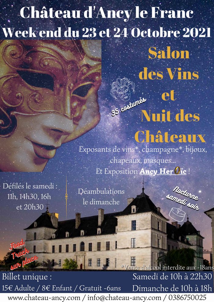 Le Salon des Vins se fait une place en Automne🍂... et avec une Nocturne !🌛 
#Weekend du 23 et 24 Octobre !
#Evènement Nationale avec la <a href="/NuitdesChateaux/">Nuit des Châteaux</a> le samedi 23 Octobre jusqu'à 22h30 !