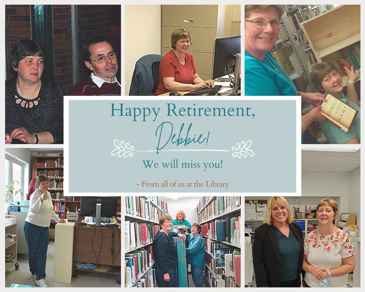 BishopsLibrary's tweet photo. We give our best to Debbie Everett as she is retiring today after 9 years of service at the Library. Debbie worked at Circ. before becoming Exec. Secretary to the University Librarian in 2015. We thank her for her many years of great service to our library personnel &amp; users! https://t.co/T1pphpvkPy
