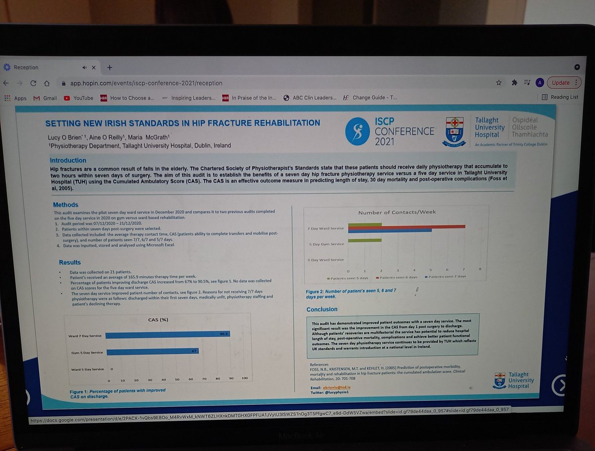 Delighted to be part of the many physiotherapists from TUH representing at the #ISCPConf21 <a href="/AINEJO/">Áine Fay</a> <a href="/Mmcgrat6Murphy/">Maria McGrath (Murphy)</a> <a href="/AineOBrien8/">Aine O'Brien</a> <a href="/ElaineBarker77/">Elaine Barker</a>