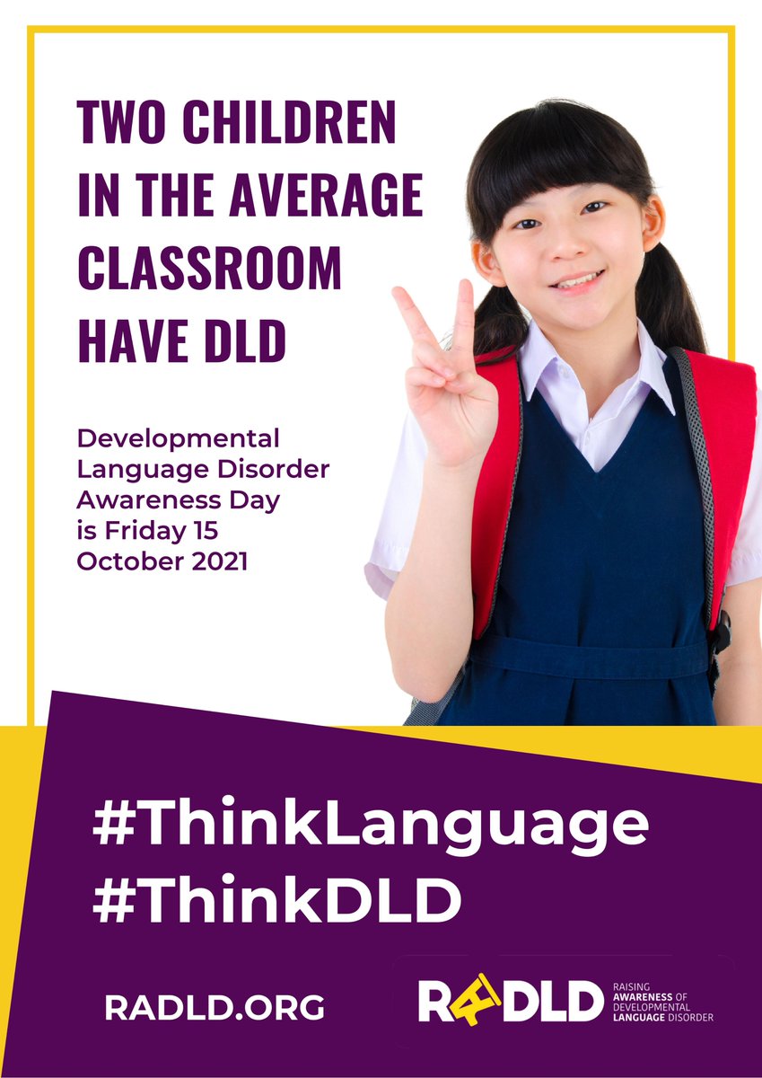 bcuedstudents's tweet photo. Today is Developmental Language Disorder Awareness Day! Did you know that approximately two children in the average classroom have DLD? @SLTatBCU #DLDAwarenessDay #ThinkLanguage #ThinkDLD https://t.co/xkjqXeH0I3