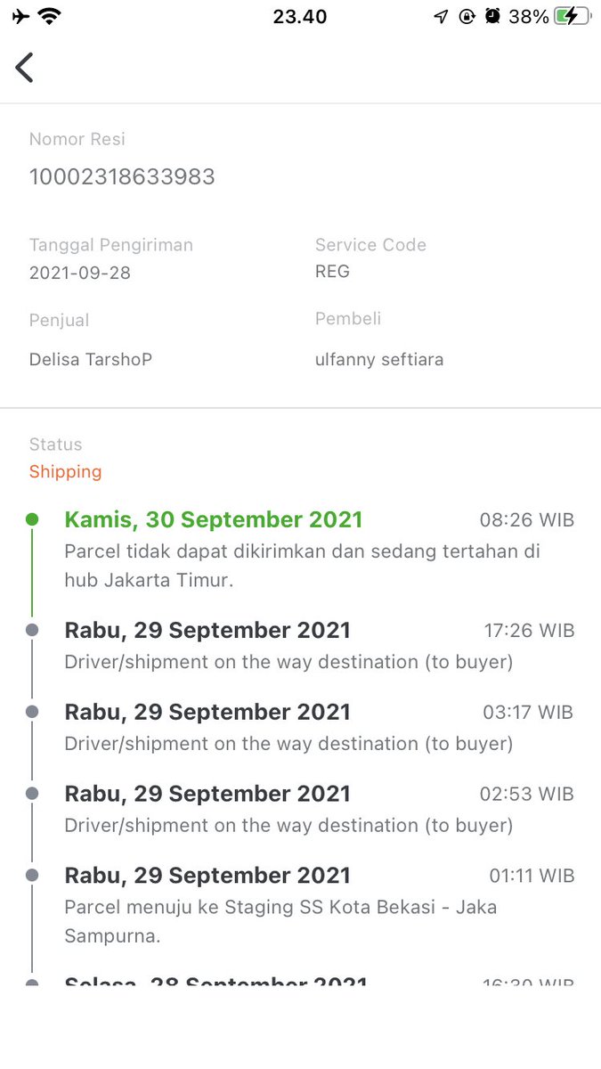 halo, paket saya sampai saat ini belum sampai, sudah dikonfirmasi bahwa paketnya rusak dalam packing, tolong ditindak lanjut ya <a href="/tokopedia/">Tokopedia</a> <a href="/anteraja_id/">𝐀𝐧𝐭𝐞𝐫𝐚𝐣𝐚</a>