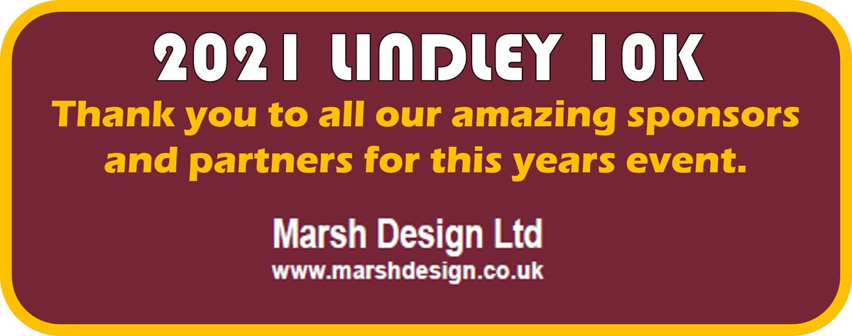 Thank you to all our sponsors and partners supporting this years Lindley 10k. 
Thank you Marsh Design Ltd! 
#Lindley #Lindley10k