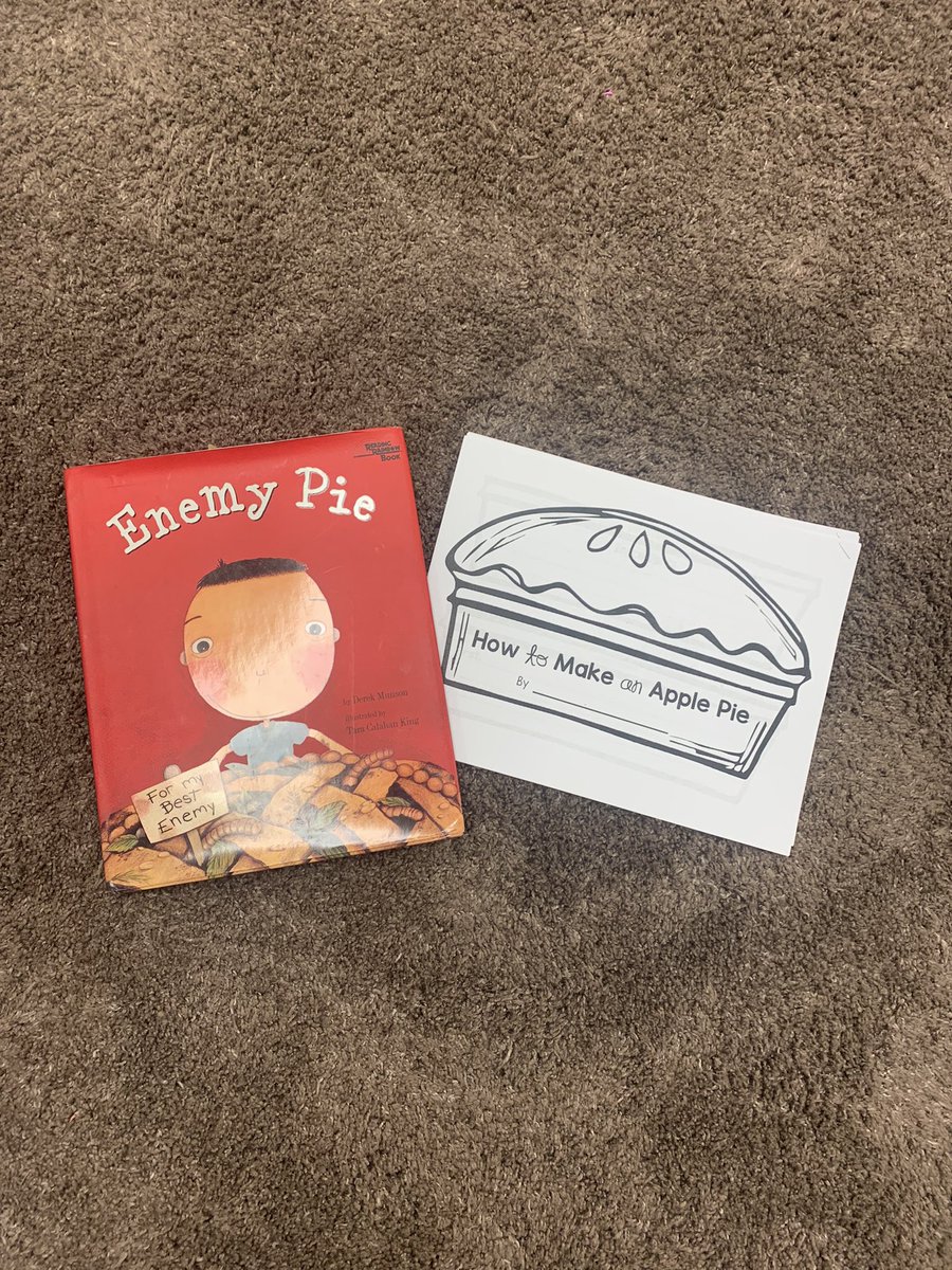 misscaruso4th's tweet image. In class the kids first sequenced the events in the story Enemy Pie. Next they made their own “Enemy Pie.” Then they sequenced the step of how to make an apple pie! It sure was a delicious lesson! #murphy #fourthfun