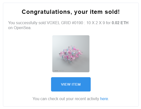 flat_0d's tweet photo. I got a sold email after a long time. 😂😂
Thank you so much @kollector_Y ! 🙏😌

I am always impressed by your support for artists. 👍

I have once again gained the strength to keep the project moving forward! 🔥🔥

#NFT #NFTcollection #VoxelGrid @opensea https://t.co/7IW4hHhTBe