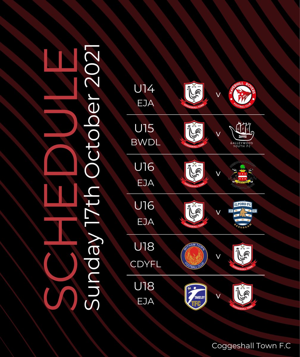 📆 Schedule 

Here’s our fixture list for this coming weekend…