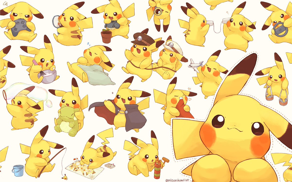 pikachu pokemon (creature) holding white background simple background no humans closed mouth holding pokemon  illustration images