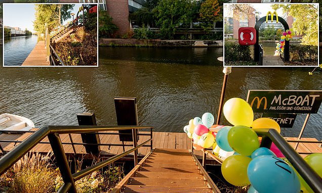 CompareCarHire1's tweet photo. The McBoat: The incredible German McDonald's where customers have food delivered waterside https://t.co/vy3DhbMeyd https://t.co/dfSMGCKQg3