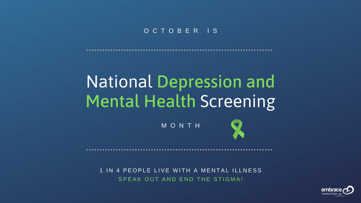embraceTFC's tweet photo. "This observance aims to create awareness around depression and the need for accessible and affordable mental health screenings. With a more mature US population than ever—about 75 million people are ages 60 and older—the topic couldn’t be more pertinent."
https://t.co/EyM3xAwg1p https://t.co/sE8bZ9zQQs
