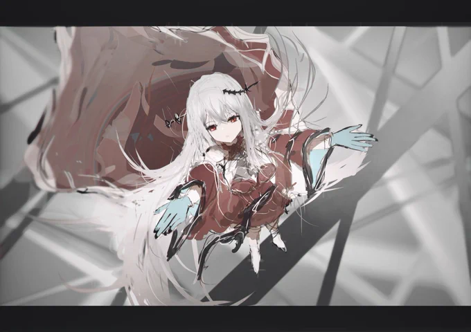 #アークナイツ
生配信見ながら描いてたスカジ 