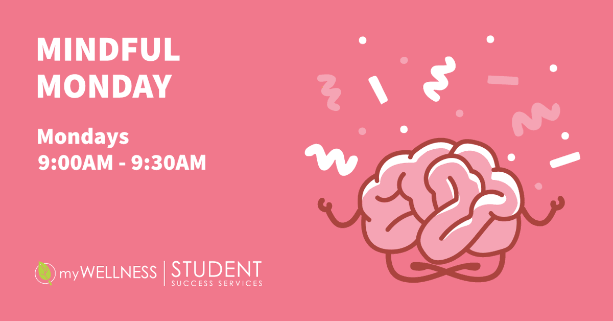 CCSuccessServ's tweet photo. Start your week with mindfulness to focus on the week ahead. Every Monday 9-9:30 join Mindful Monday to learn ways to bring mindfulness into your daily life. Register through the CCP: https://t.co/sdcqflHHty

#mindfulmonday #conestogacollege #myCCWellness #ConestogaCommunity https://t.co/NJqVQxHNsF