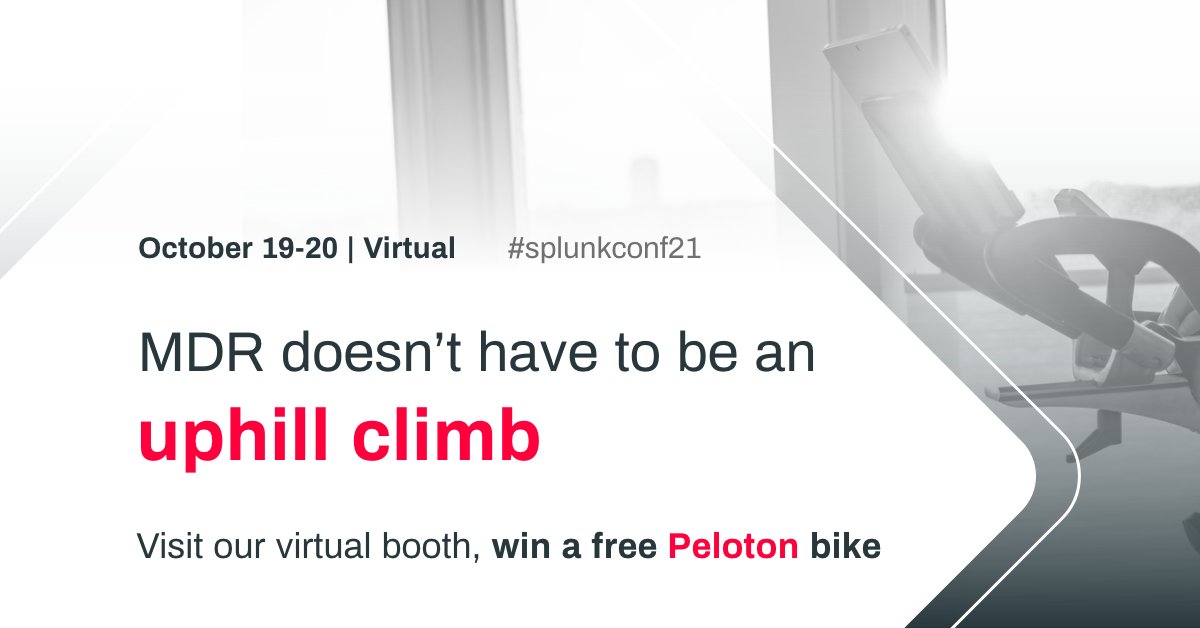 deepwatch_sec's tweet photo. It's not too late to sign up for @splunk #splunkconf21! Register now for your Complimentary All-Access Virtual Pass and be sure to visit our #virtualbooth for your chance to win a #Peloton bike! #splunkconf21 #deepwatch #DatatoEverything #SplunkPartner https://t.co/PjeOlju3LS