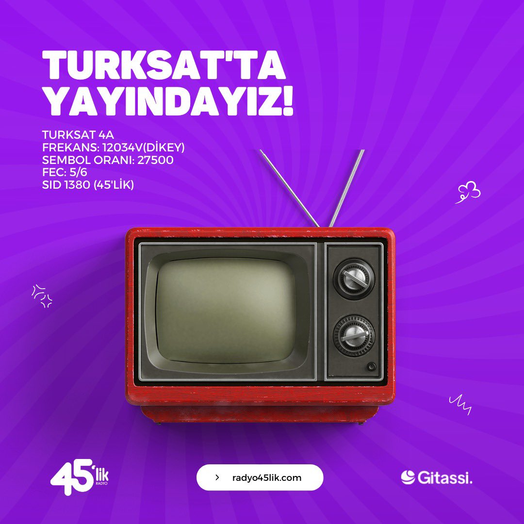📺 Bizi artık televizyonlarınızdan da dinleyebilirsiniz 🥳
#radyo45lik  #45lik  #nostalji