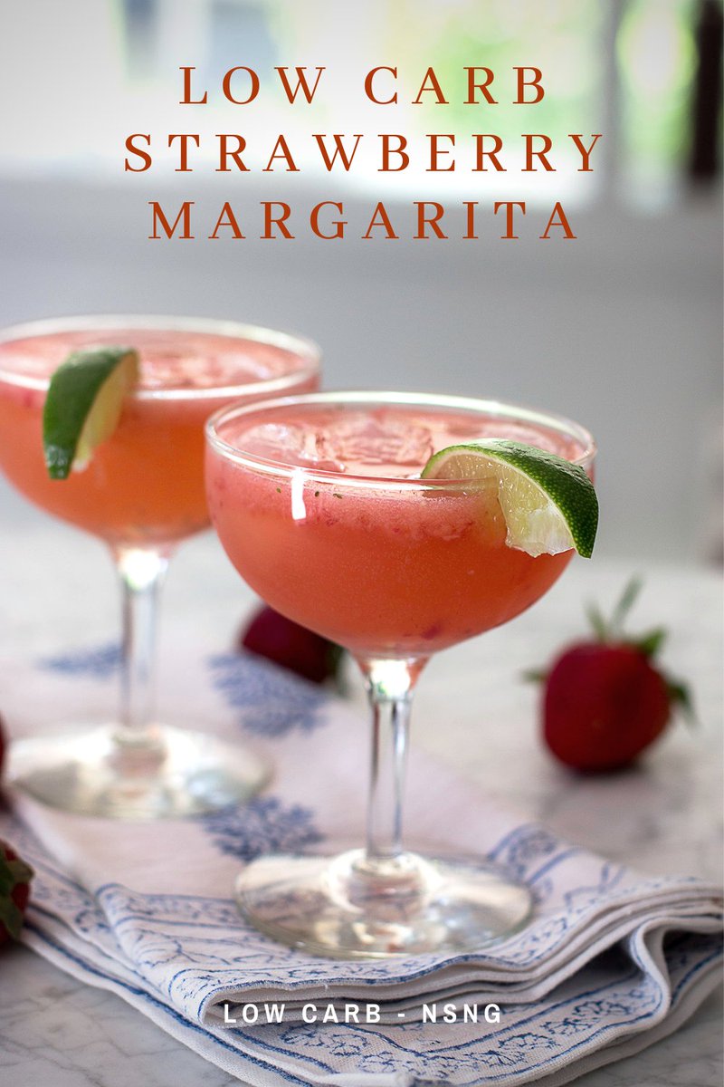 AnnaVocino's tweet photo. The perfect lower carb, #NSNG margarita for summer, winter, and the equinoxes in between. Strawberry Margarita with No Sugar Added: https://t.co/f20P4xqEVi
#lowcarb #lowsugar #ketococktail https://t.co/yC3LK81nM1