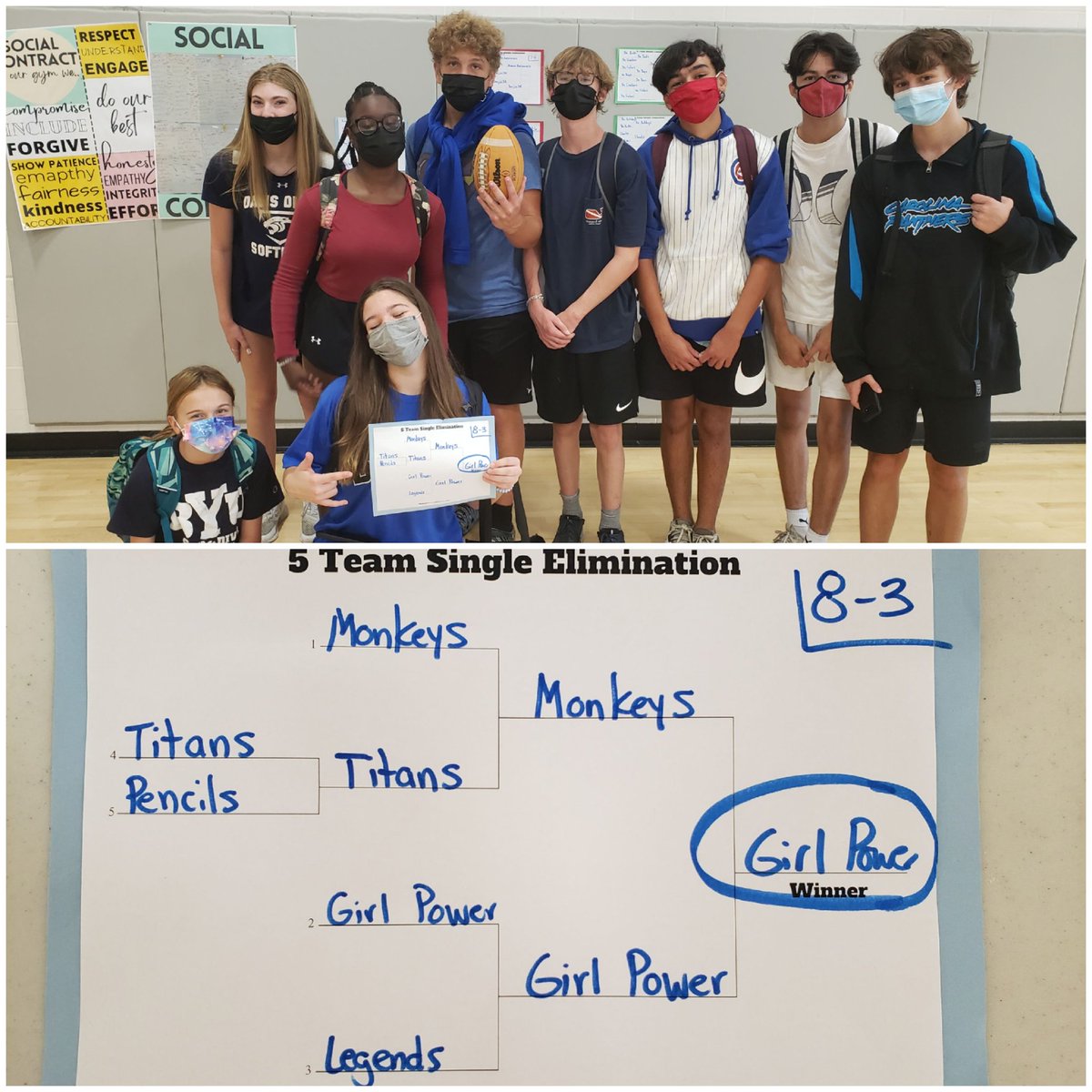 First PE tournament since Covid hit and it's been amazing! 8-3 Flag Football Champions, Girl Power!!