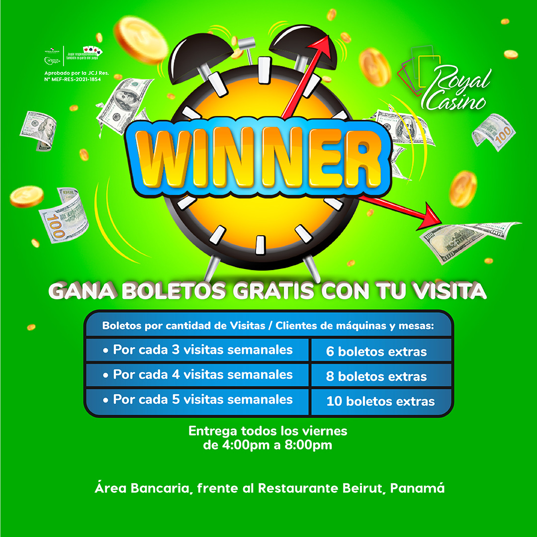 Royal Casino (@royalcasinopty) on Twitter photo 🤩GANA BOLETOS GRATIS CON TU VISITA😁
Si! tus visitas te premian, si eres cliente de máquinas o mesas.😎
Entrega todos los viernes desde las 4:00pm a 8:00pm
Te esperamos en <a href="/royalcasinopty/">Royal Casino</a> #elreydeladiversión 😎
#Casinopty #diversión #viernespty 🤩GANA BOLETOS GRATIS CON TU VISITA😁
Si! tus visitas te premian, si eres cliente de máquinas o mesas.😎
Entrega todos los viernes desde las 4:00pm a 8:00pm
Te esperamos en <a href="/royalcasinopty/">Royal Casino</a> #elreydeladiversión 😎
#Casinopty #diversión #viernespty