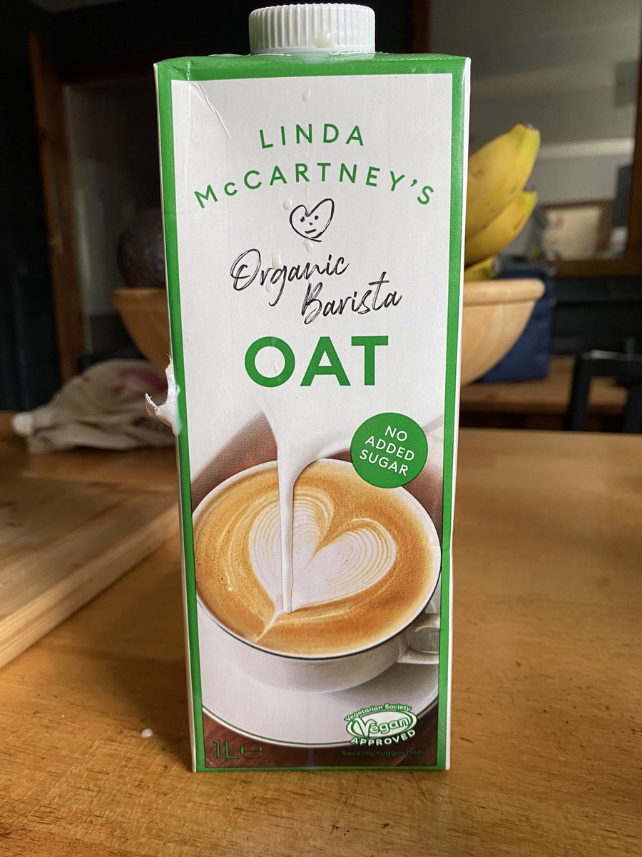 JulieRipley's tweet photo. With my regular brand, @oatly barista absent from all shelves it seems, I’ve just tried this beauty. Linda, you never let me down. https://t.co/3jY0GsdjRp