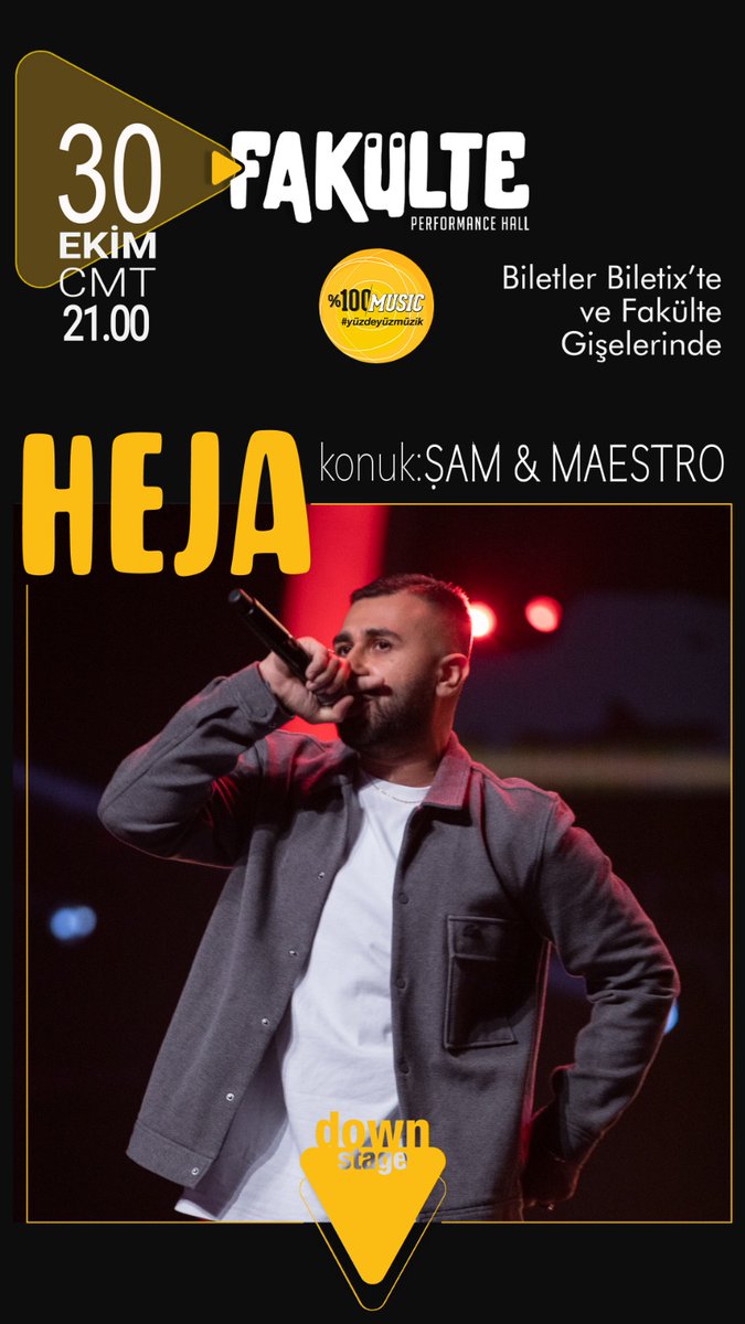 Bombi gibi bir ay ile Fakülte konser takvimi sizlerle!

🥂17 Ekim "Pinhani"
🎉23 Ekim "Contra X Keişan"
🍾30 Ekim "Heja, Şam &amp; Maestro"

Biletler tükenmeden yerinizi alın.