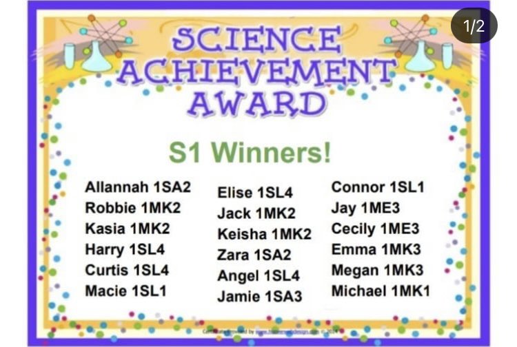 LasswadeScience's tweet photo. Here are our amazing S1&amp;2 science award winners. They have shown that little extra in class to be selected by their teachers. #DREAM #whereeveryoneisvalued https://t.co/4FROqsgVnR
