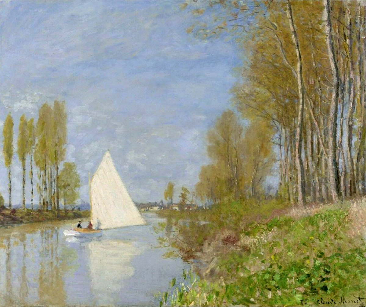 artistmonet's tweet photo. Small Boat on the Small Branch of the Seine at Argenteuil, 1872 #impressionism #monet https://t.co/Js3281Ic2V