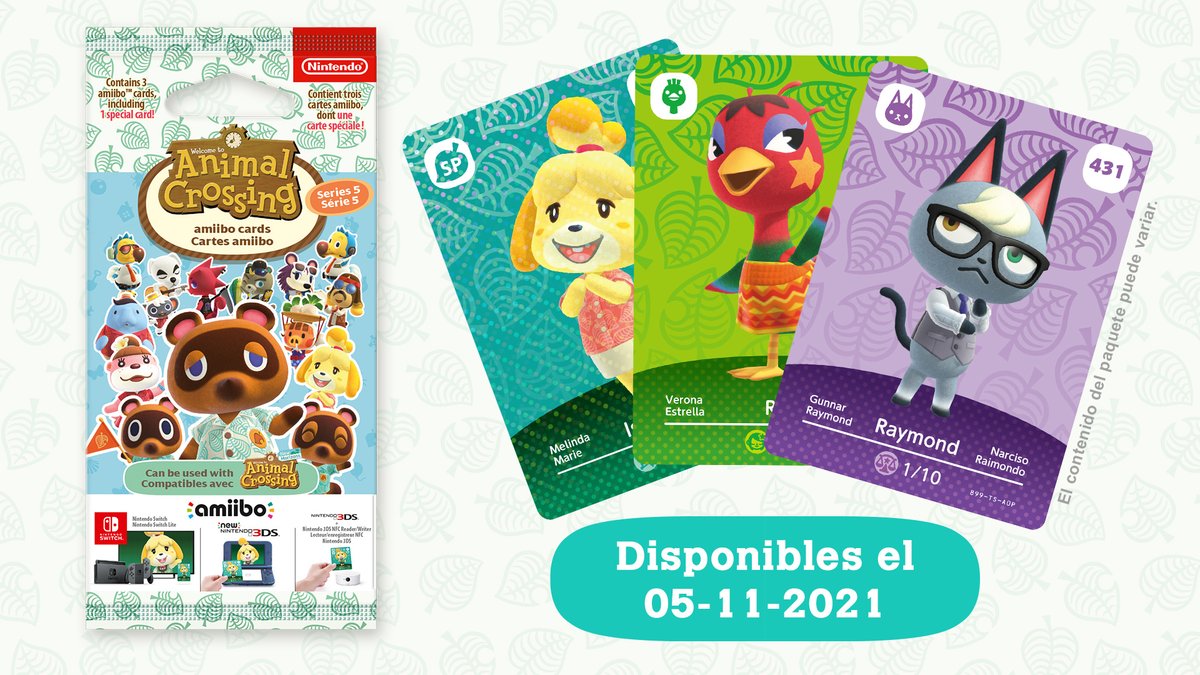 Nintendo España on X: El 05-11 también saldrá a la venta la serie 5 de las  tarjetas #amiibo de Animal Crossing. Si usas estas y otras tarjetas amiibo  de Animal Crossing, podrás