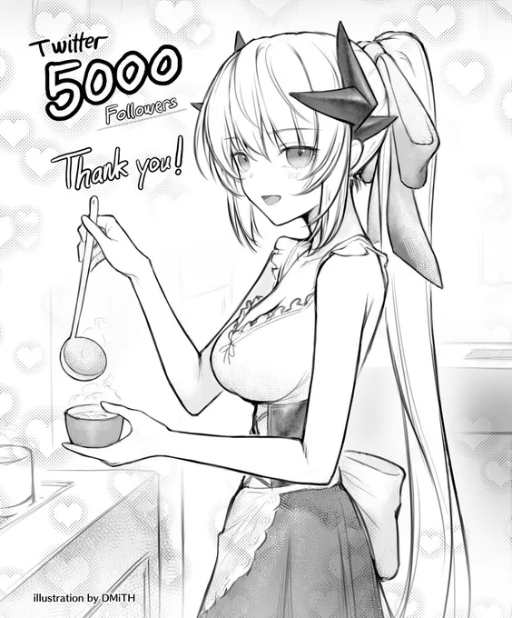We reach 5K follower! I am very happy and can't believe we have walk this far. Let me say from the bottom of my heart, thank you very much everyone for your continuous supports!I'll do my best to draw more Kiyohime artworks and other beautiful waifu! 