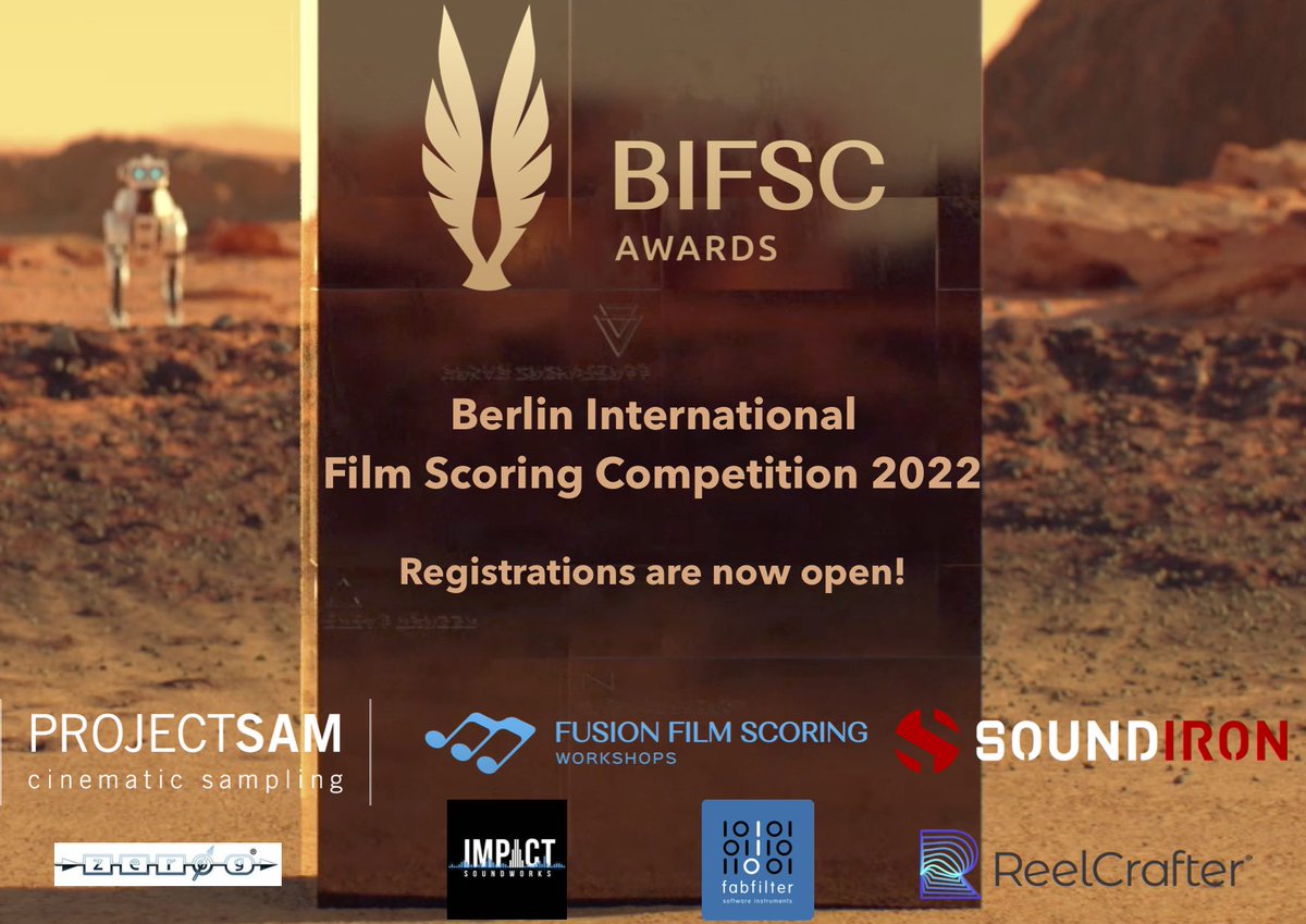 Registrations for the Berlin International Film Scoring Competition 2022 are now open!! Visit bifsc.org to register! <a href="/BIFSC_Awards/">BIFSC</a> <a href="/ProjectSAM_Libs/">ProjectSAM</a> <a href="/soundiron/">Soundiron</a> <a href="/FusionFilmScore/">Fusion Film Scoring Workshops</a> <a href="/fabfilter/">FabFilter plug-ins</a> <a href="/ReelCrafter/">ReelCrafter</a> <a href="/impactsound/">Steve Landreth</a> <a href="/isoundworks/">Impact Soundworks</a> <a href="/ZERO_G_LTD/">Zero-G Sample Libraries</a>