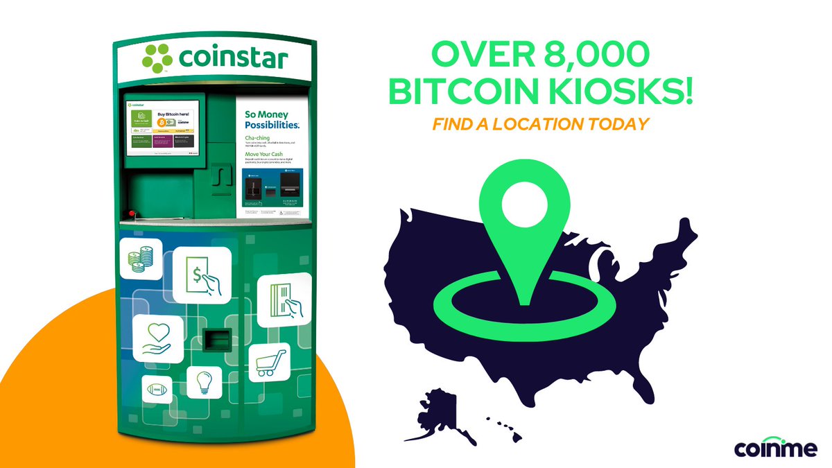Coinme's tweet photo. 🚨Coinme Location Alert🚨
Our bitcoin kiosk location count just keeps going up! You can now buy #bitcoin at over 8,000 @Coinstar kiosks, powered by Coinme!
#btc #CoinmeNearMe #BitcoinNearMe
Find the nearest location today: https://t.co/8z9AGuJnQL https://t.co/aBErl124l4