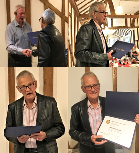 MildmayRotary's tweet photo. Our charity meal @BeauvoirArms provided great opportunity to present Paul Harris Fellowship to Chelmsford Mildmay Rotn Dave Almond. Congratulations Dave! Also a good time to celebrate #LocalRadioDay - Dave's one of the presenters on #RotaryRoundup @ChelmsfordCR ! @RIE1240 https://t.co/rymdhNROsj