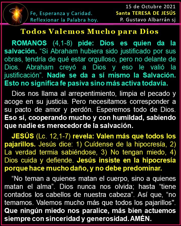 galbarransj's tweet photo. #TODOS #VALEMOS #MUCHO #PARA #DIOS. #Nuestro #Padre del #Cielo #nunca #nos #olvida. #Hasta #tiene #contados los #cabellos de #nuestra #cabeza. Que #ningún #miedo #paralice, #sino #que #actuemos #con #sinceridad y #generosidad. https://t.co/MQX6TbjnxB