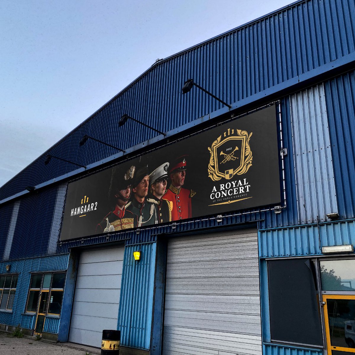 A Royal Concert of the Marchingbands vindt plaats op de locatie Hangaar 2, op het voormalig vliegkamp Valkenburg.
 
De hangaar wordt speciaal voor de 2000 bezoekers ingericht voor dit unieke evenement!
 
Mis het concert van 12 feb. 2022 niet, reserveer via aroyalconcert.nl