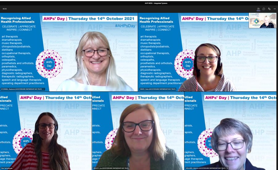 faybay75's tweet photo. Delighted to be celebrating #LLRAHPsWeek with awesome #AHP colleagues across #LLR. Great presentations with a focus on #PersonCentredLeadership. So proud to be a part of our fabulous #TeamOfTeams 🙌 https://t.co/eXu6iPHRx7
