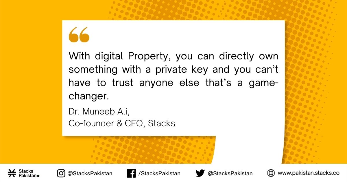 StacksPakistan's tweet photo. "With digital Property, you can directly own something with a private key and you canโt have to trust anyone else thatโs a game-changer."
- Dr. Muneeb Ali, Co-founder & CEO, Stacks
#StacksPakistan #DecryptCrypto #OwnYourInternet https://t.co/Zf4Zxxpck5