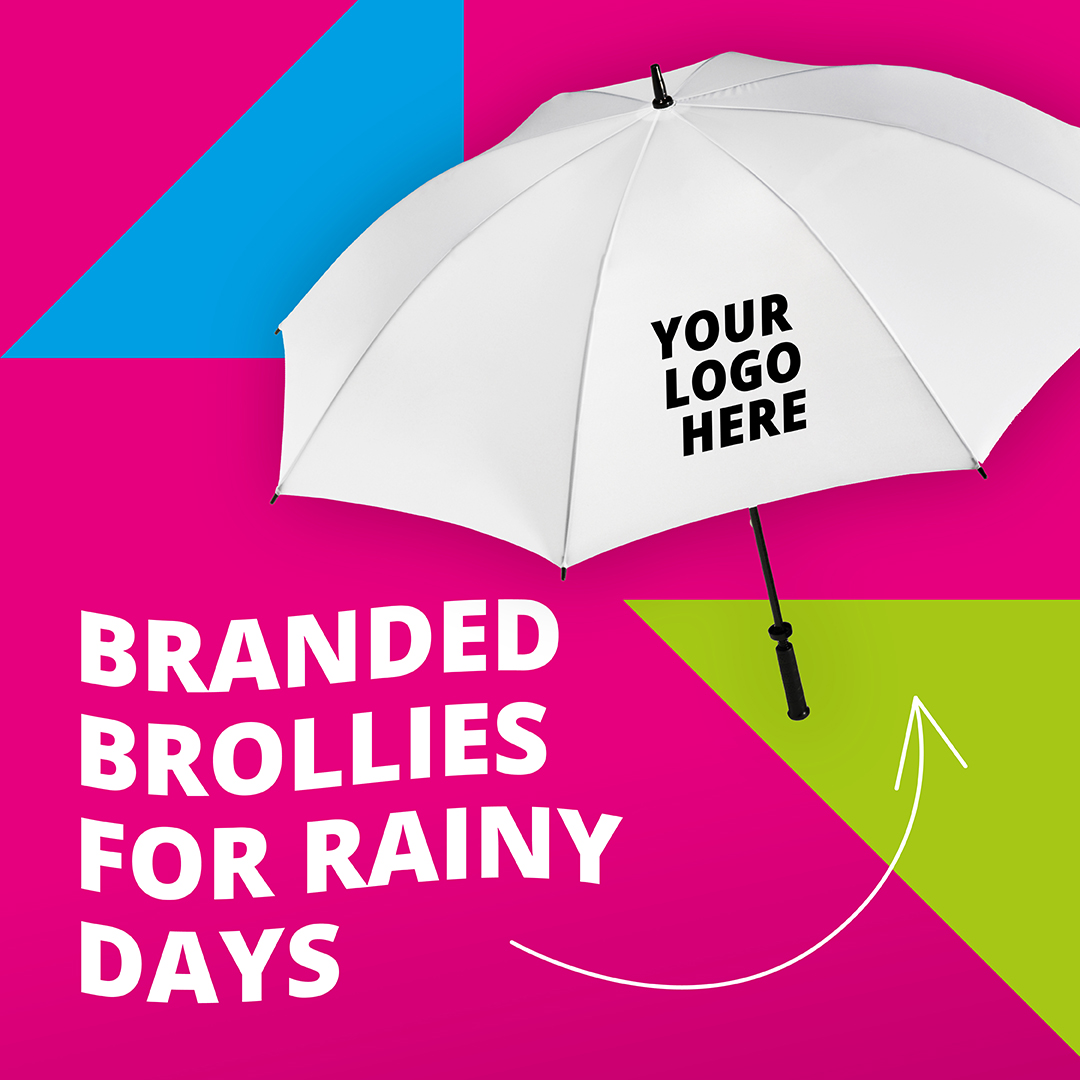 Rain, rain, go away... ☔️

Style out the worst autumn downpours with a branded brolly, from as little as £2.46! 🌧 🌂

Get in touch for a quote today! 👉 bit.ly/39UQhoV