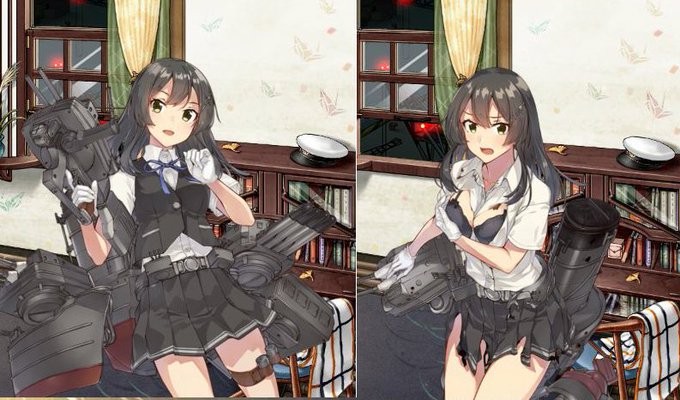 親潮改二おめでと!下着のセクシー度上がってる気が…レベル心配だったけど足りてよかった～。今後考えたらもう少し上げとかないとだけど 