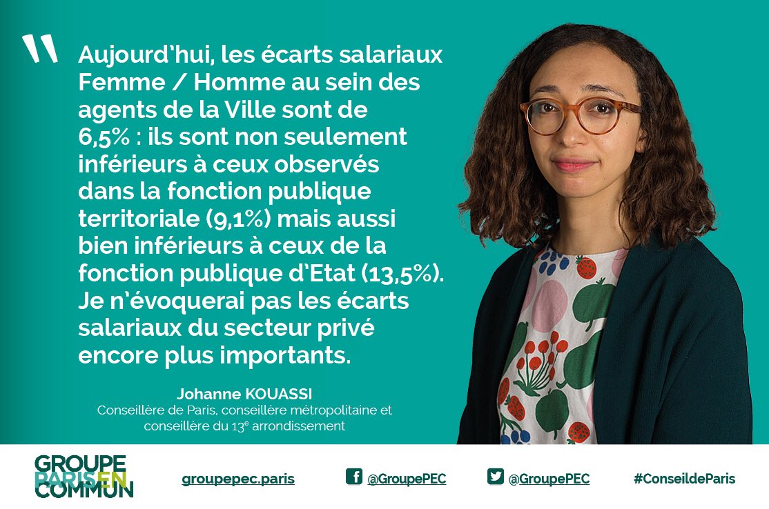 SocialisteParis's tweet photo. "Si 6,5% d’écarts salariaux, c’est mieux que 9,1%, la situation n’est pour autant pas encore satisfaisante. Je souhaite souligner l’ambition du plan égalité 2021-2023 de la Ville de Paris, en particulier sur l’égalité Femme/Homme." ⚖️

@joh_kouassi au #ConseildeParis : https://t.co/93wCdqsCEd