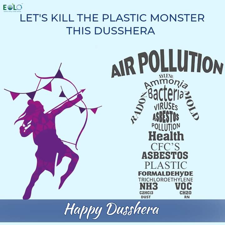 EoloOnce's tweet photo. Happy Dussehra to our EOLO family.

This Dusshera let's get rid of the devil in our life - plastics. Let's eliminate the monster with every act of sustainable living. 

#eolo #eolomarket #earthonlylivesonce #dusshera #plastic #plasticpollution #ravana #sustainability #eco https://t.co/YUSr3gldv0