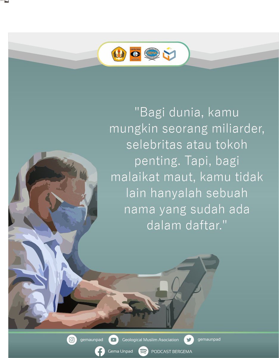 gemaunpad's tweet photo. [ Ruang Dakwah - Mengingat Kematian ]

Assalamuallaikum akang teteh 👋

Dipostingan kali ini GEMA mau ngingetin kalian satu hal penting nih. Hal ini umumnya banyak dilupakan oleh orang banyak, padahal pengaruhnya ke kehidupan kita sehari-hari itu sangat luar biasa loh! ☺ https://t.co/k3aibWMzME