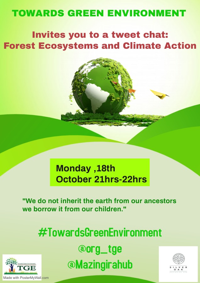 org_TGE's tweet photo. Do join this time again as we discuss about forest ecosystems and climate action. #HowLongIsTooLong #TowardsGreenEnvironment @MazingiraHub @Monarijulius @didi_stanley @KenyaSafi @ClimateExplainr https://t.co/nh5zmutsGF