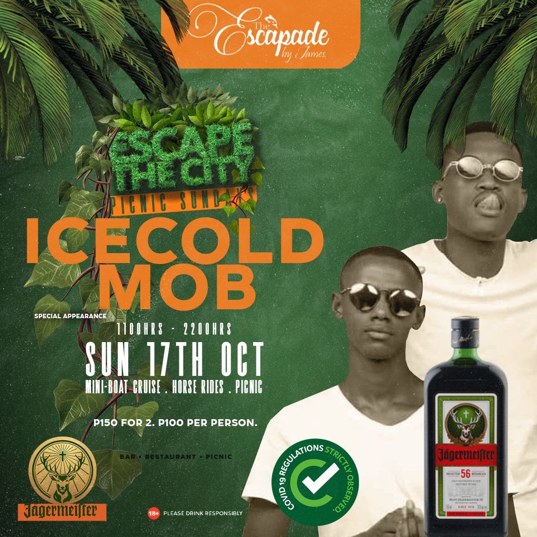 Catch us this Sunday at The Escapade 🌴 and let's have a blast. It's been a while. 🍀

#EscapeTheCity
#PoweredByJagermeister
#IceColdShots