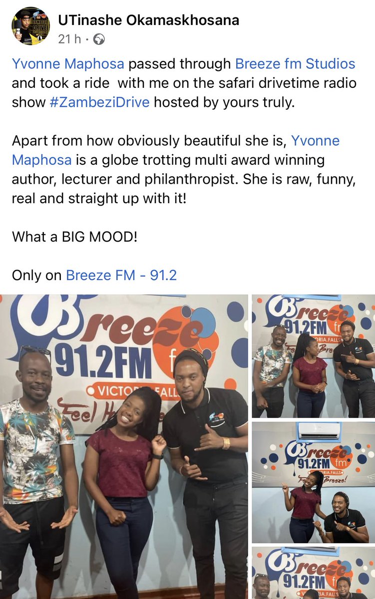 Thank you <a href="/breezefmstereo/">Breeze FM Victoria Falls</a> 
I really enjoyed this 😍🙏

Thank you my guys <a href="/the_zambezian/">The Zambezian</a> and <a href="/RutsokaTravels/">Rutsoka Travels</a> 🤗 

#ZambeziDrive