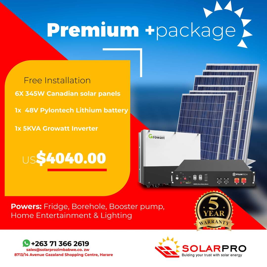 Solar energy is our passion. Solar Pro Zimbabwe has served the Zimbabwean communities for some years . We'd love to work with you to make your renewable energy dreams come true!Call us today on 0713662619 
 
 #SolarProZimbabwe @MoyoNjaja @KMutisi @TendayiZinyama @zanupf_patriots