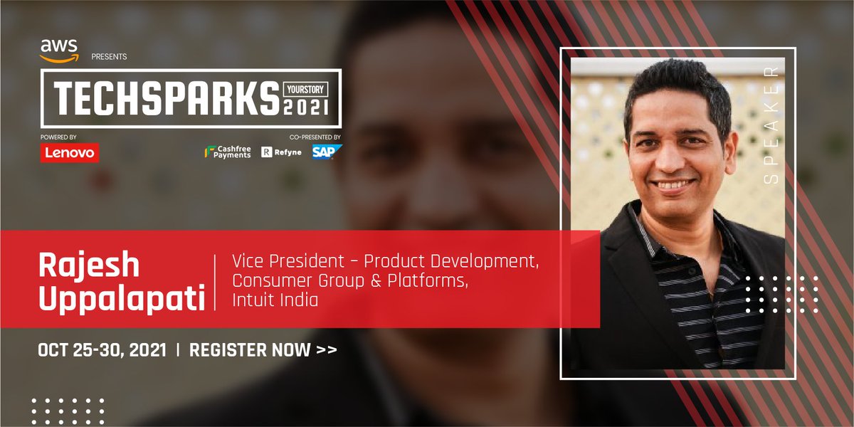 YourStoryCo's tweet image. At #TechSparks2021, Rajesh Uppalapati (@ruppalap), Vice President of Product Engineering, @IntuitIN will talk about how businesses can build the right toolkit to drive organisational changes in an insightful session. 

For more details, click here: bit.ly/TSYSSM